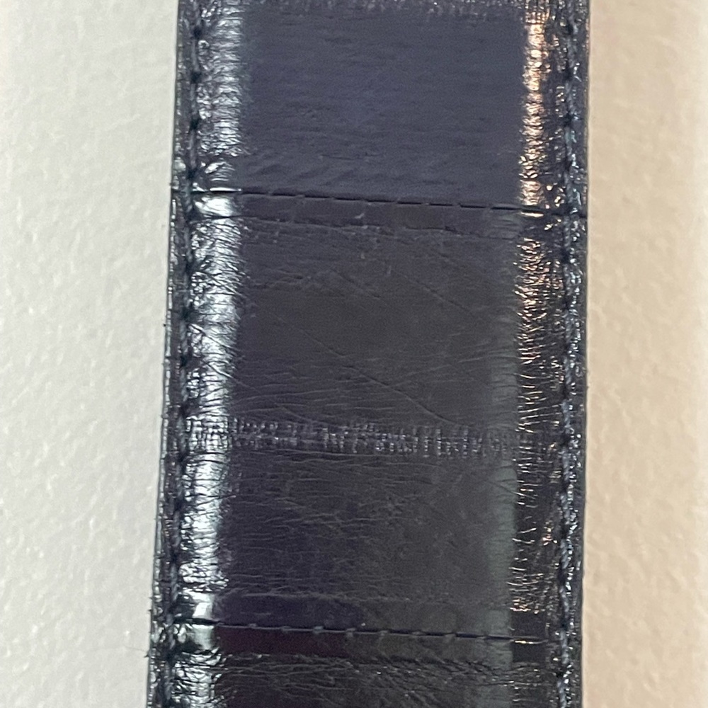 Men’s Genuine Leather Dark Blue Belt Size 52 Iguana - Picture 3 of 12